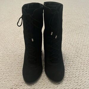 Black suede boots